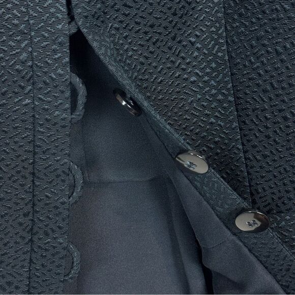 Armani Collezioni VTG Embossed Black Wool Silk Tailored Blazer 8 90s - Picture 3 of 10